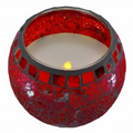 Red LED Mosaic Wax Filled Globe